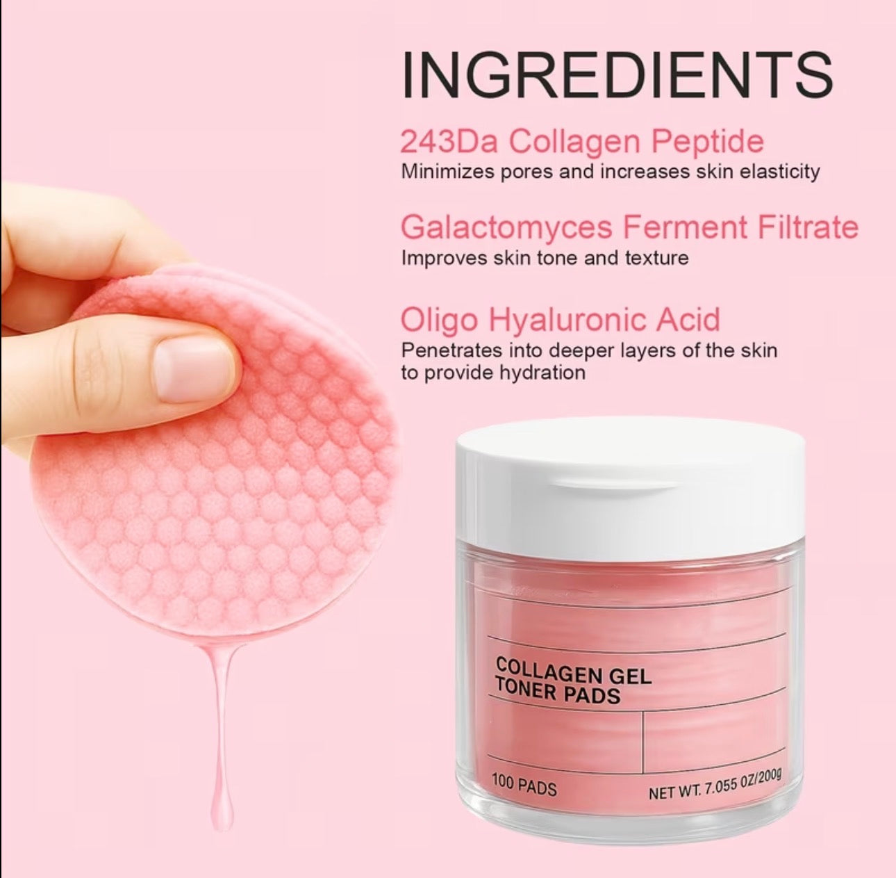 COLLAGEN GEL TONER PADS